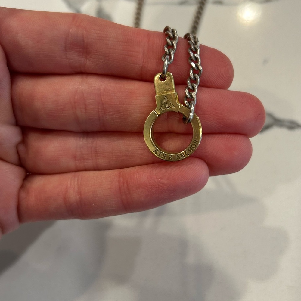 Air and Anchor Stainless Steel Hit the Curb Necklace with Cuff Keeper